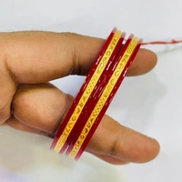 TRJ REKTI HALLMARK 916 22KT GOLD POLA BADHANO APPROX. WGT: 0.500 To 0.600 GM WITH PURITY SMART CARD - 22