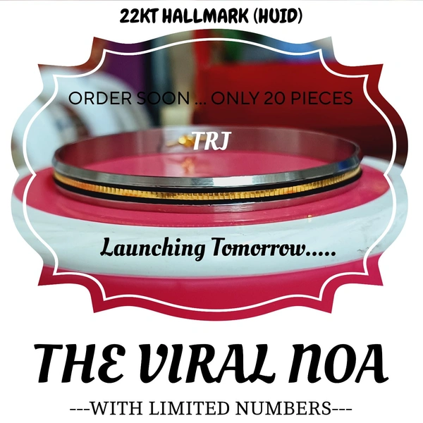 TRJ PREMIUM VIRAL NOA HALLMARK 916 22KT GOLD NOA BADHANO APPROX. WGT: 0.150 GM WITH PURITY SMART CARD. - 23
