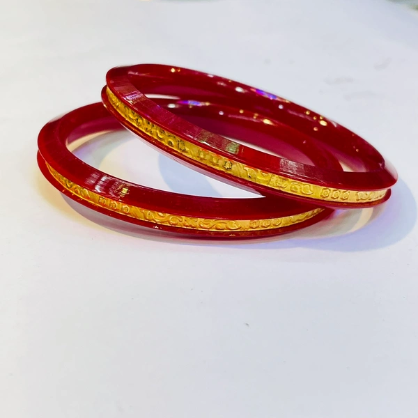 TRJ CERTIFIED BIS HALLMARK 916 22KT GOLD KANKAN POLA (LASER LAMINATED) APPROX WGT 0.500 GM (1 PAIR) WITH PURITY SMART CARD. - 26