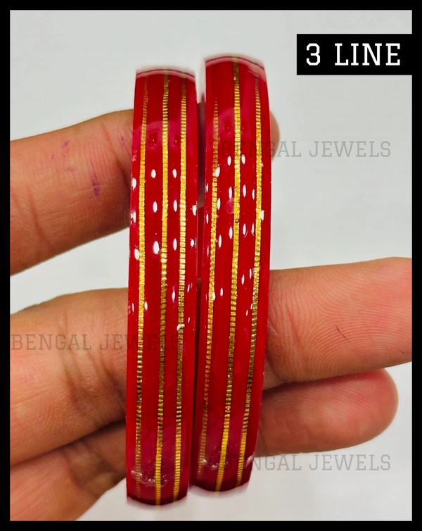 B JEWELS TRIPLE DEKKER HUID HALLMARK 916 22KT GOLD POLA BADHANO BANGLES VIRAL POLA (LAMINATED) 1 PAIR APPROX. WGT: 0.300 GM WITH PURITY SMART CARD. - 25 (2/5)