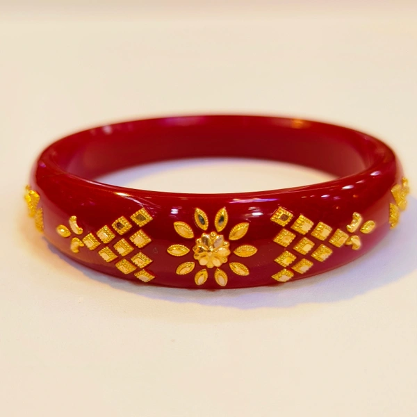 RED SUTI KDM GOLD BRACELET POLA BADHANO 1 PIECE APPROX WGT: 0.500 GM FOR WOMEN.