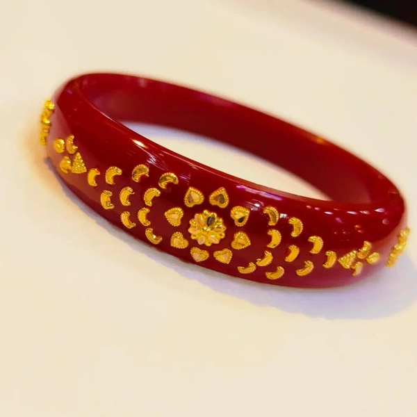 RED VERDY KDM GOLD BRACELET POLA BADHANO 1 PIECE APPROX WGT: 0.500  FOR WOMEN.