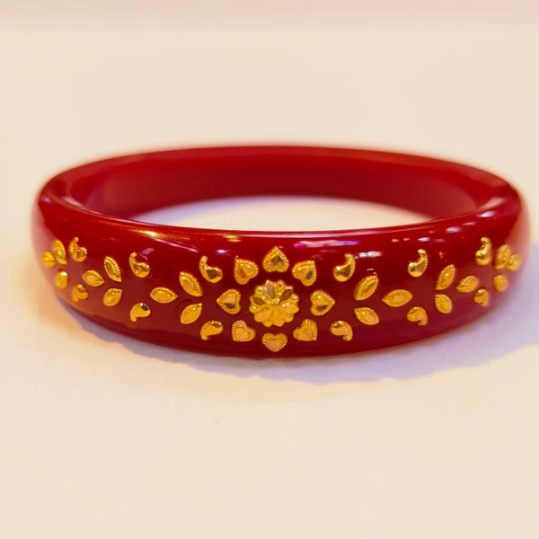 RED SANGI KDM GOLD BRACELET POLA BADHANO 1 PIECE APPROX WGT: 0.500 GM  FOR WOMEN.