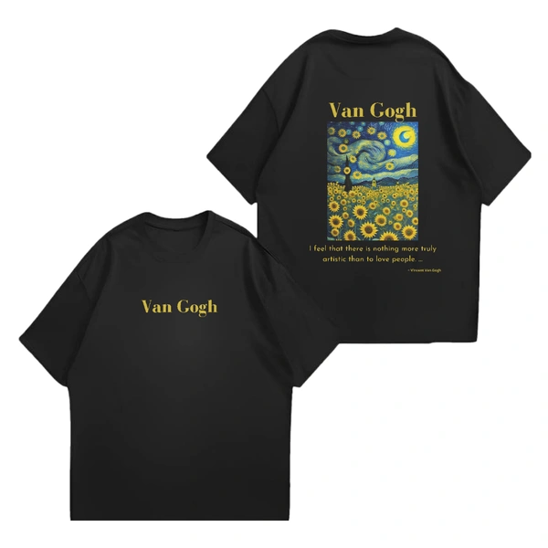 "Van Gogh" Oversize Tshirt - S, Black