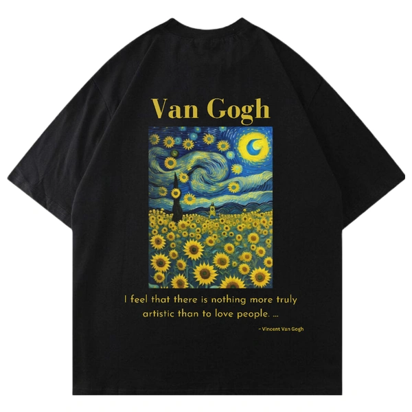 "Van Gogh" Oversize Tshirt - M, Black