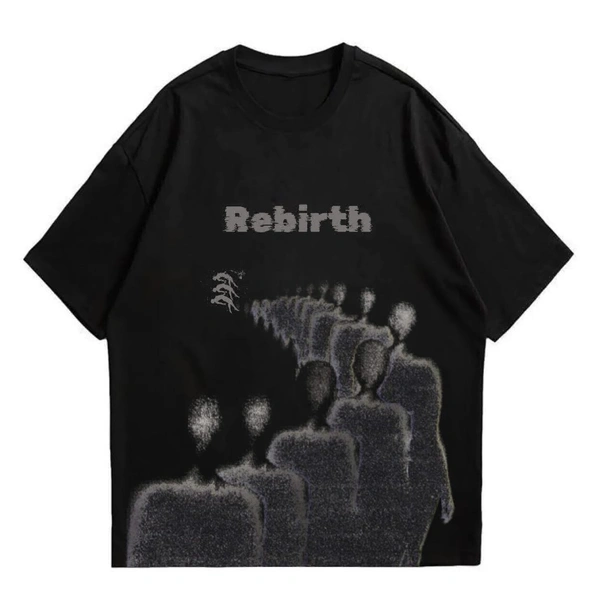 "Rebirth" Oversize Tshirt - M, Black