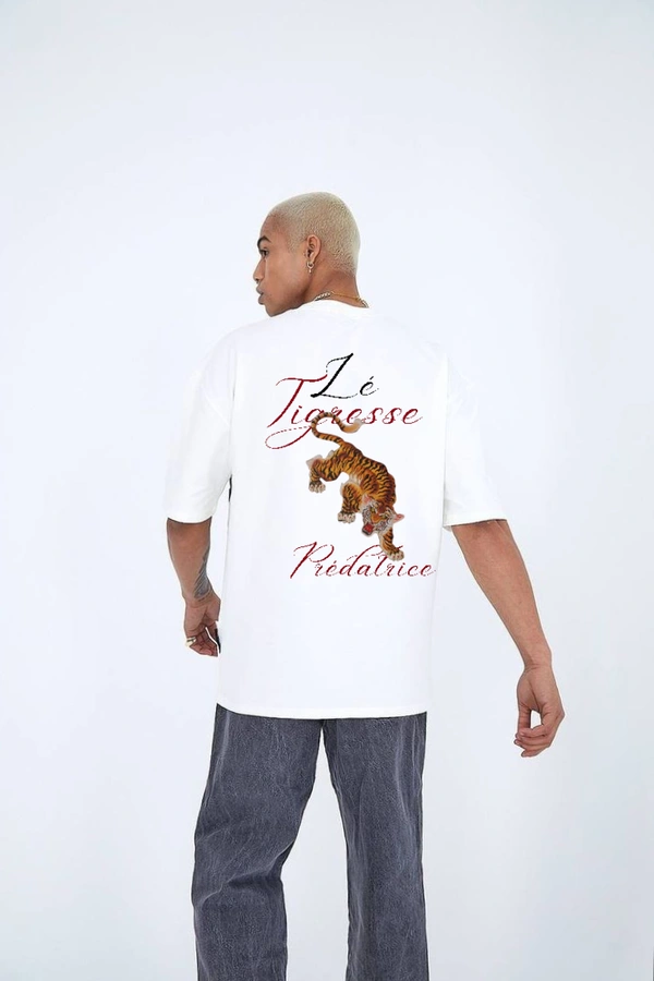 "Lé tigresse" Oversize Tshirt - XL, White