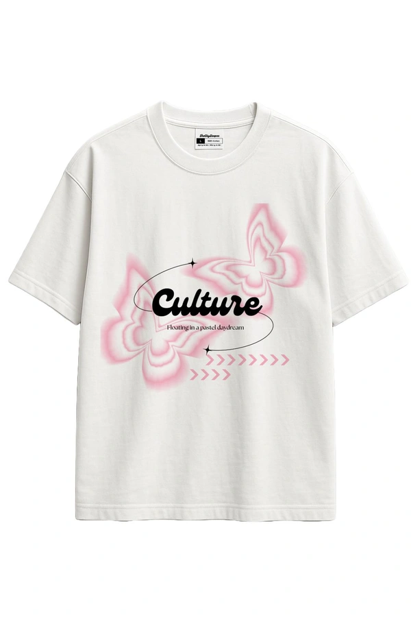 "Culture" Oversize Tshirt - White, XL