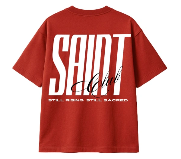 "SAINT CLUB" Oversize Tshirt - Red, M