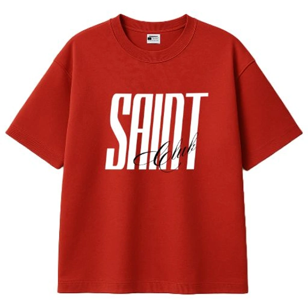 "SAINT CLUB" Oversize Tshirt - Red, L