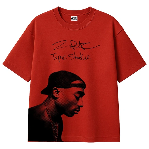 "2pac" Oversize Tshirt - Red, XL