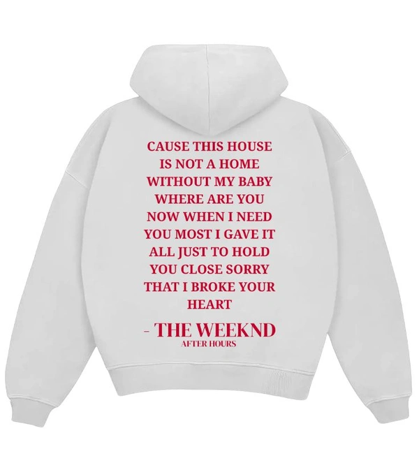 "THE WEEKND" Hoodie - White, M