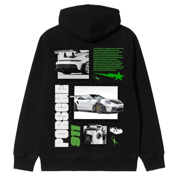 "Porsche" Hoodie - Black, S