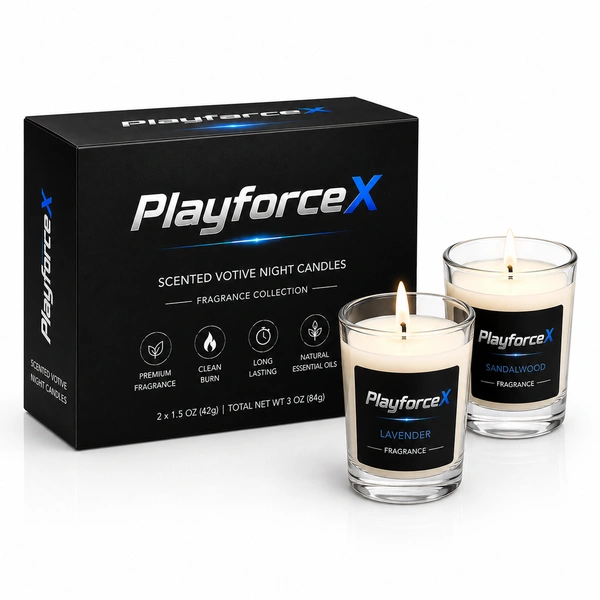 PlayforceX Scented Votive Night Candle for Couples Primium Lavender & Sandalwood Fragrance Pack of 2 