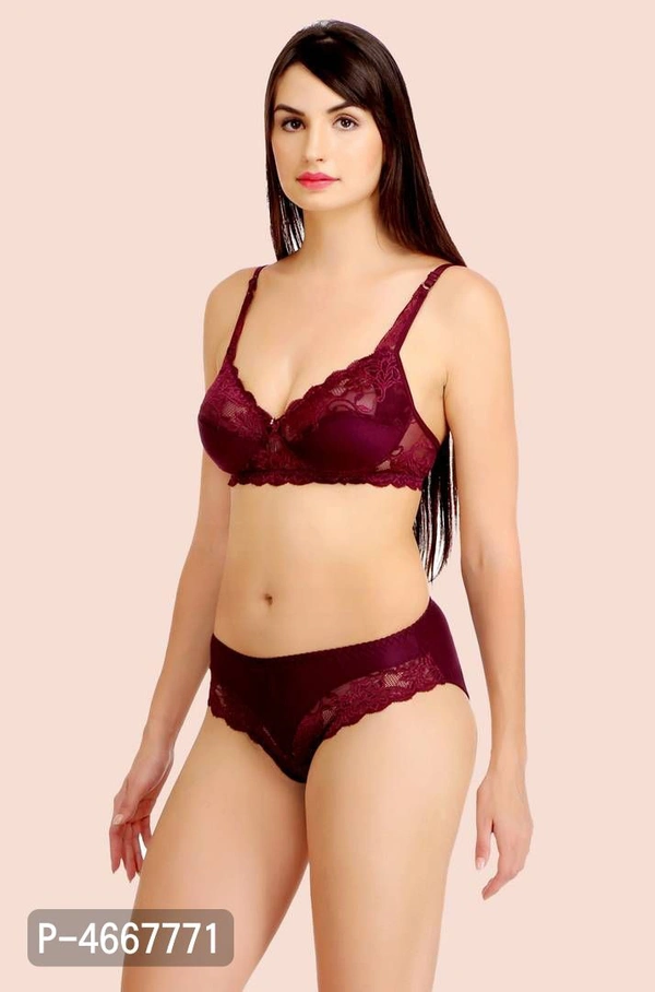 Women Cotton Bra Panty Set for Lingerie Set ( Pack of 2 ) - 36