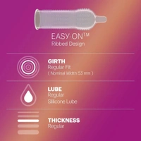 Durex Extra Ribbed Condoms for Men - 10 Count (Pack of 2) |Dotted and Dotted for Extra Stimulation|Suitable for use with lubes & toys