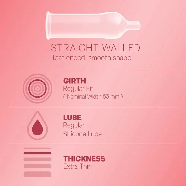 Durex Extra Thin Wild Strawberry Condoms For Men - 10s