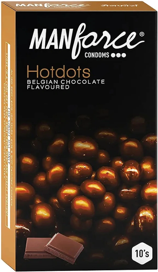 Manforce Premium Hotdots Belgian Chocolate Condoms with Bigger Dots - 10 Pieces