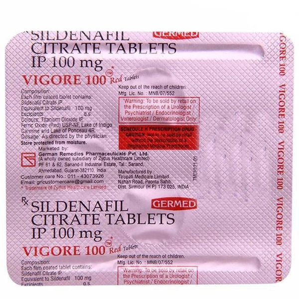 VIGORE 100 RED Tablet 4's