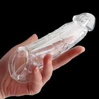 Clear Penis Extender Sleeve With Ball Loop