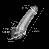 Clear Penis Extender Sleeve With Ball Loop