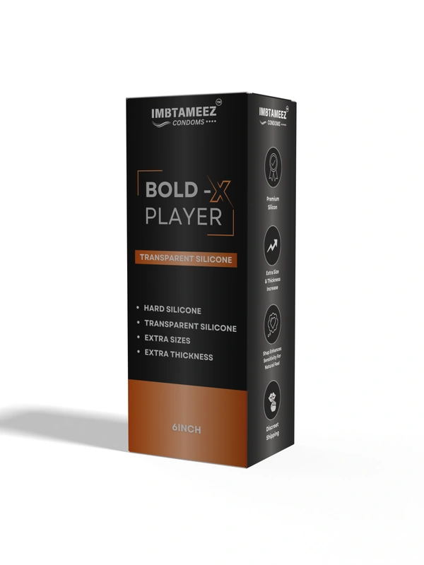 Imbtameez IMBTAMEEZ Bold-X Player Transparent Silicone Sleeve - 6 Inch | Extra Thick & Durable for Enhanced Pleasure  - 