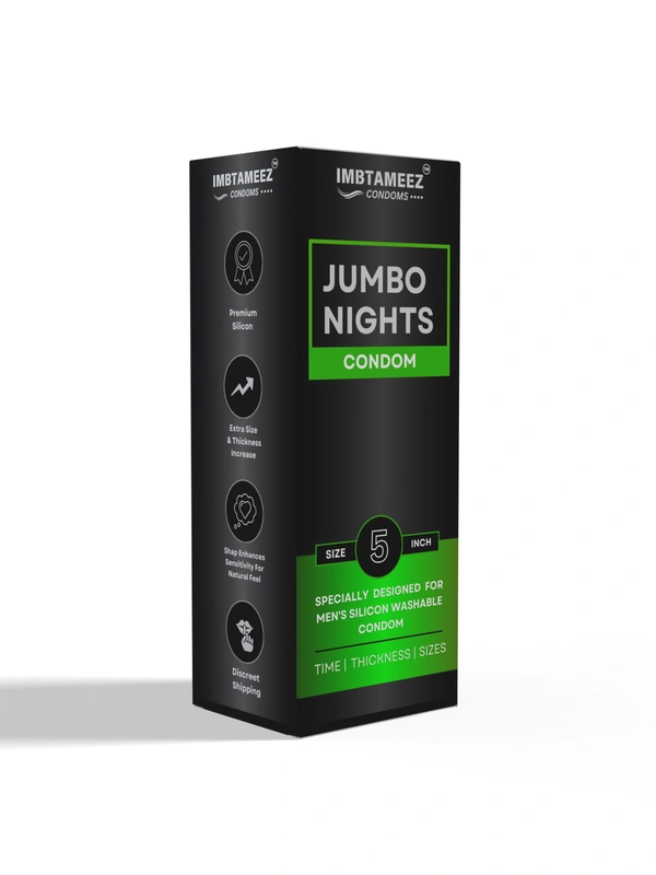Imbtameez Jumbo Nights Silicone Condom 5inch For Men  - 