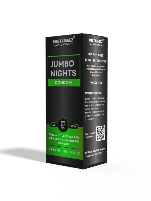 Imbtameez Jumbo Nights Silicone Condom 5inch For Men  - 