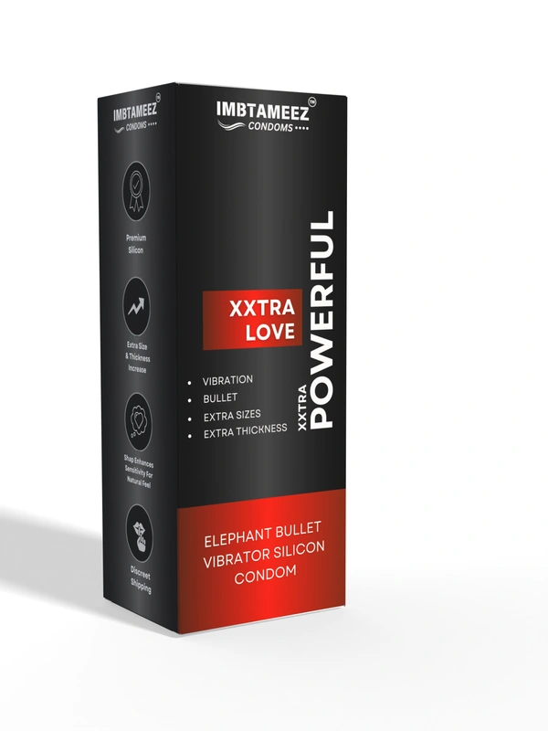 Imbtameez | Xtra Powerful Dragon Elephant Bullet Vibrator Silicone Condom - Silicone
