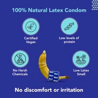 Bleu Vegan & 100% Natural Latex Dotted Condoms for Men | with Extra Dots | Toxin Free - 8 Count (Pack of 1)