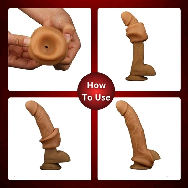 8 inch Dragon Silicone Reusable Condom  - chocklet, Free Delivery, Silicon