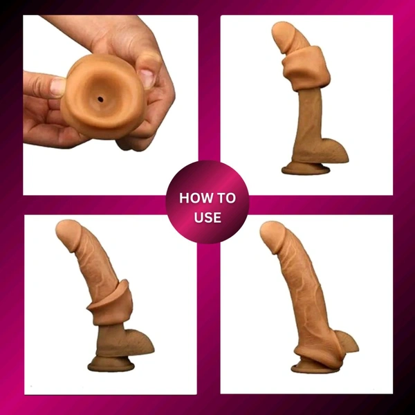 Silicone Dragon Condom 8inch For Men  - brown, Silicon, 8inch