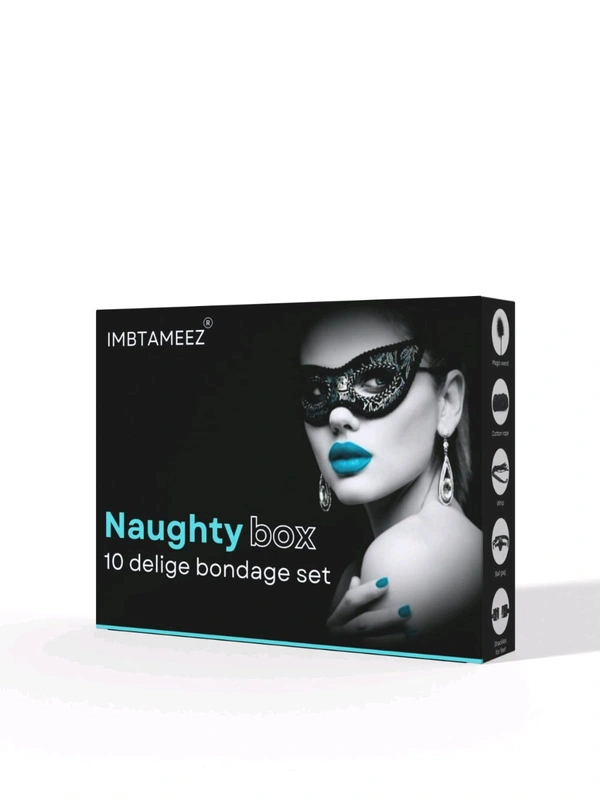 Imbtameez Naughty Box 10 Delige Bondage Set  - Black