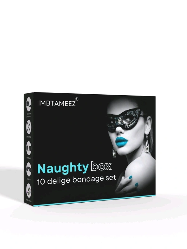 Imbtameez Naughty Box 10 Delige Bondage Set  - Black