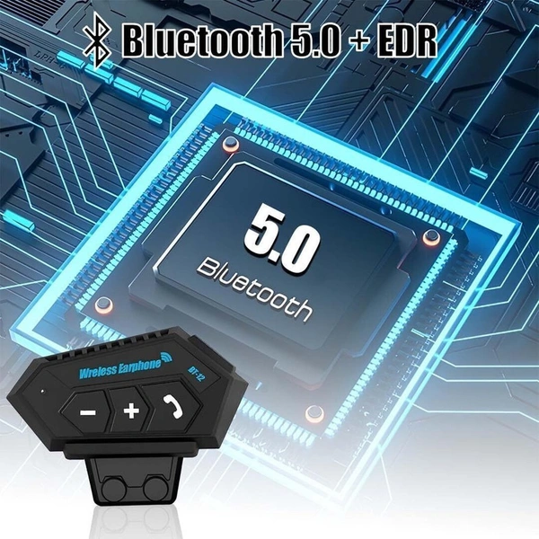 MOTO GENIUS BT12 Bluetooth Helmet Headset with Mic - Compatible with iOS & Android Smart
Headphones (Wireless) - Black