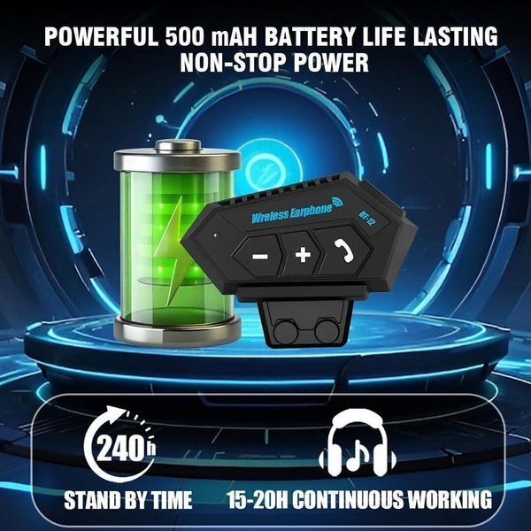 MOTO GENIUS BT12 Bluetooth Helmet Headset with Mic - Compatible with iOS & Android Smart
Headphones (Wireless) - Black