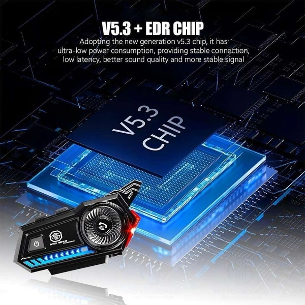 MOTO GENIUS BT57 Bluetooth Helmet Headset - Auto Answer, Siri Support, Waterproof, Stereo Smart Headphones (Wireless) - Black