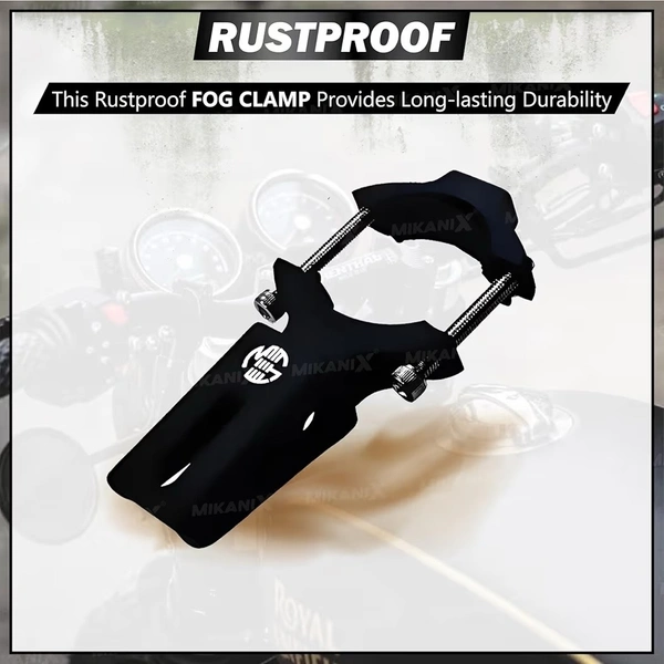 OBEROI'S TRADERS Shocker Fog Light Clamp | LED Light Mount Holder Bracket Kit for All Bikes (Pack of 2) - Black
