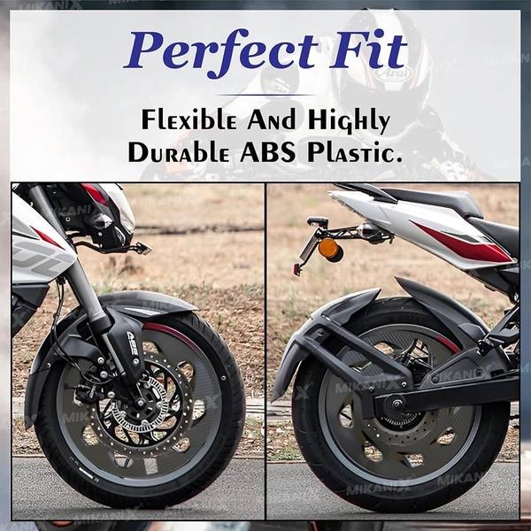 OBEROI'S TRADERS Carbon Finish Front/Rear Pro Disc Wheel Cover | Alloy Hubcap Cover 17 Inch Bike Fairing Kit Compatible with Bajaj Pulsar NS/RS All Bikes
 - Black