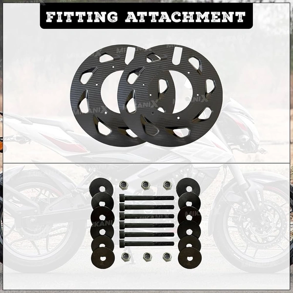 OBEROI'S TRADERS Carbon Finish Front/Rear Pro Disc Wheel Cover | Alloy Hubcap Cover 17 Inch Bike Fairing Kit Compatible with Bajaj Pulsar NS/RS All Bikes
 - Black