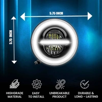 MOTO GENIUS 5.7 Inch LED Round Headlight for Harley Davidson & Bajaj Avenger Motorbike | Acrylic & Aluminum Construction, Waterproof, Luminous Mode (Line Design)