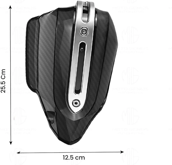 MOTO GENIUS Universal Bike Hand Guards Protectors | Wind Deflector Made for Hand Safety While Riding All Motorcycle (Carbon)