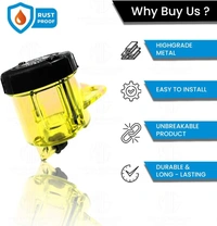 MOTO GENIUS Universal Motorcycle Front Brake Master Cylinder Oil Reservoir Tank Cup – Durable Replacement for Hydraulic Brake and Clutch Systems (Neon) - Golden Fizz