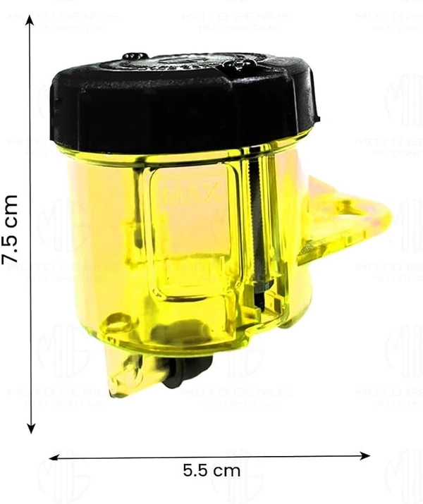 MOTO GENIUS Universal Motorcycle Front Brake Master Cylinder Oil Reservoir Tank Cup – Durable Replacement for Hydraulic Brake and Clutch Systems (Neon) - Golden Fizz