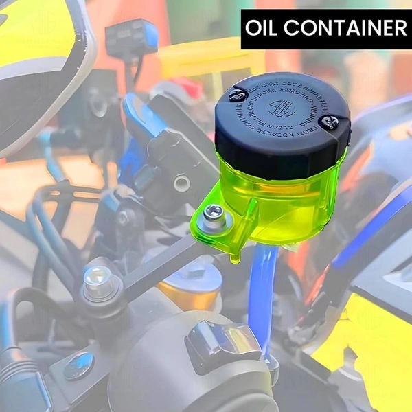 MOTO GENIUS Universal Motorcycle Front Brake Master Cylinder Oil Reservoir Tank Cup – Durable Replacement for Hydraulic Brake and Clutch Systems (Neon) - Golden Fizz