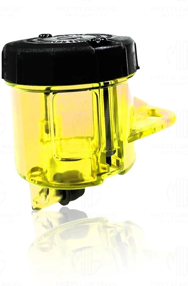 MOTO GENIUS Universal Motorcycle Front Brake Master Cylinder Oil Reservoir Tank Cup – Durable Replacement for Hydraulic Brake and Clutch Systems (Neon) - Golden Fizz