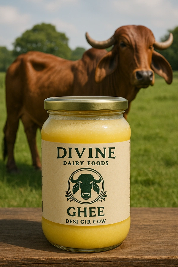 Desi Gir Cow Ghee - 500 Grams, Glass Jar/Bottle, 12 Months