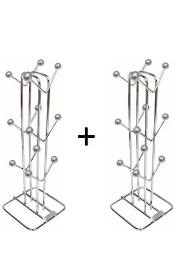 Stainless Steel Cup Stand, Coffee/tea Cup Holder For Modular Kitchen(Pack Of 2)
