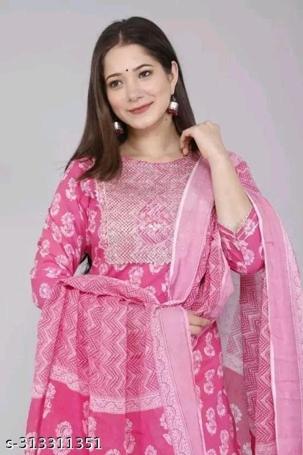Beautiful Rayon Kurta Set With Bottomwear & Dupatta - L