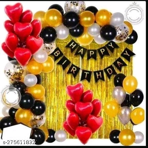 Party Decor Black Golden Birthday Decoration Combo Set